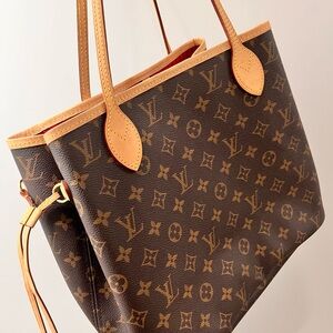 Louis Vuitton Brown and Tan Neverfull Tote